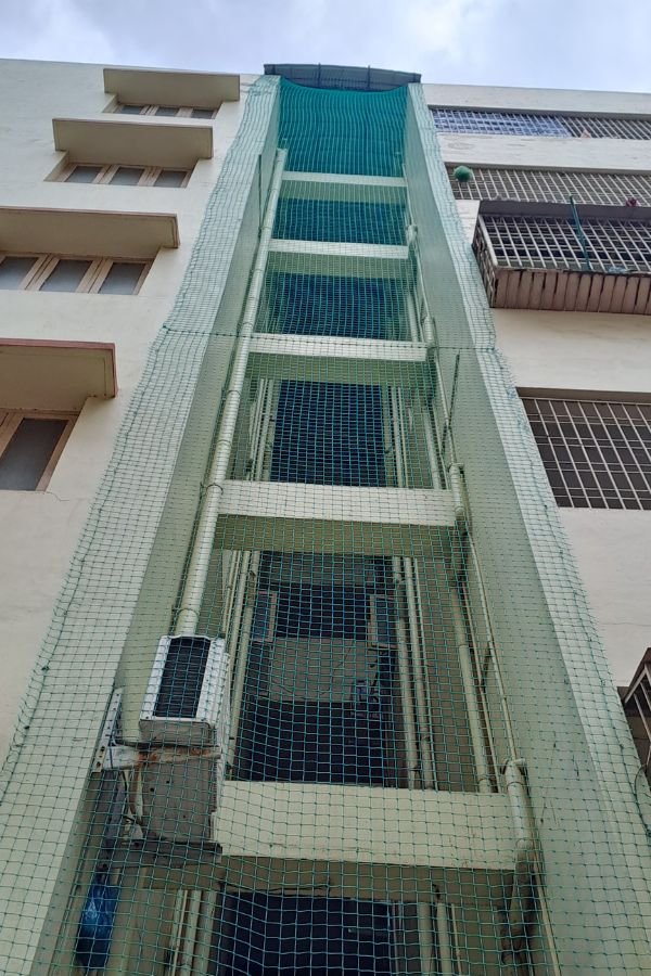 Duct Area Covering Safety Nets for Buildings